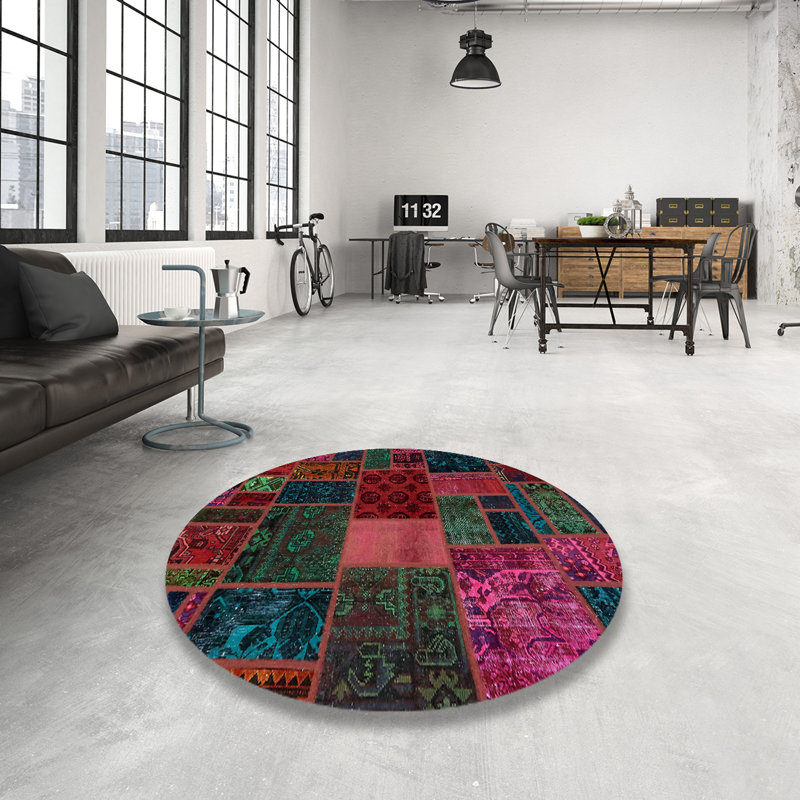 Abstract Indoor Rug, Round 5'