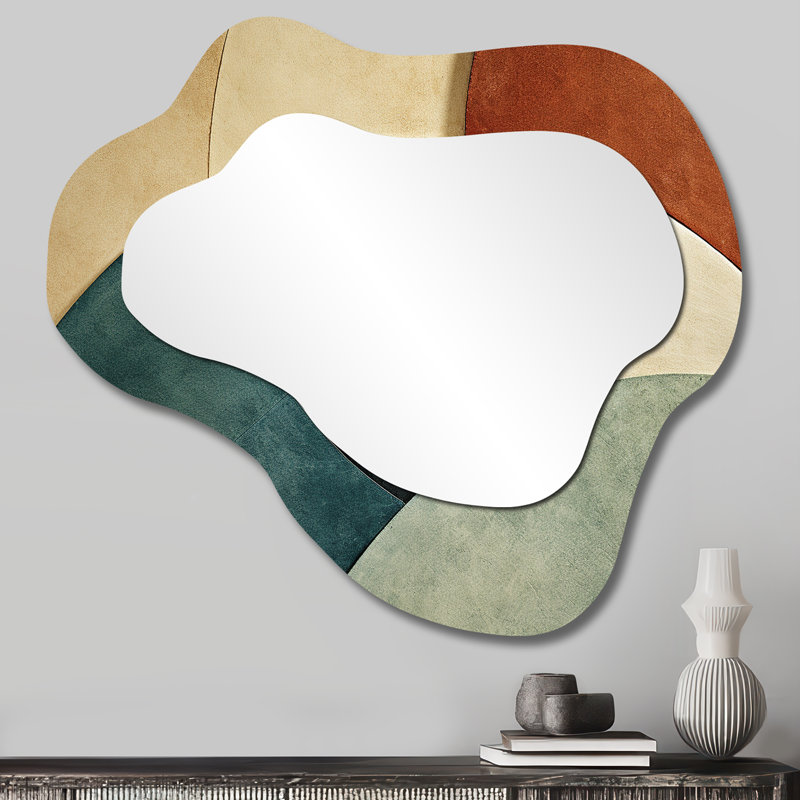 Abstract Echoes Swirls I - Grand miroir mural irrégulier, 25 po x 28 po