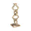 Porte-bougie à maillons en bois - Porte-bougie rustique blanc délavé sculpté à la main-2035868805