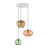  VetroMix  3 - Light Contemporary Vintage Cluster White Pendant Light with Colored Glass Shades