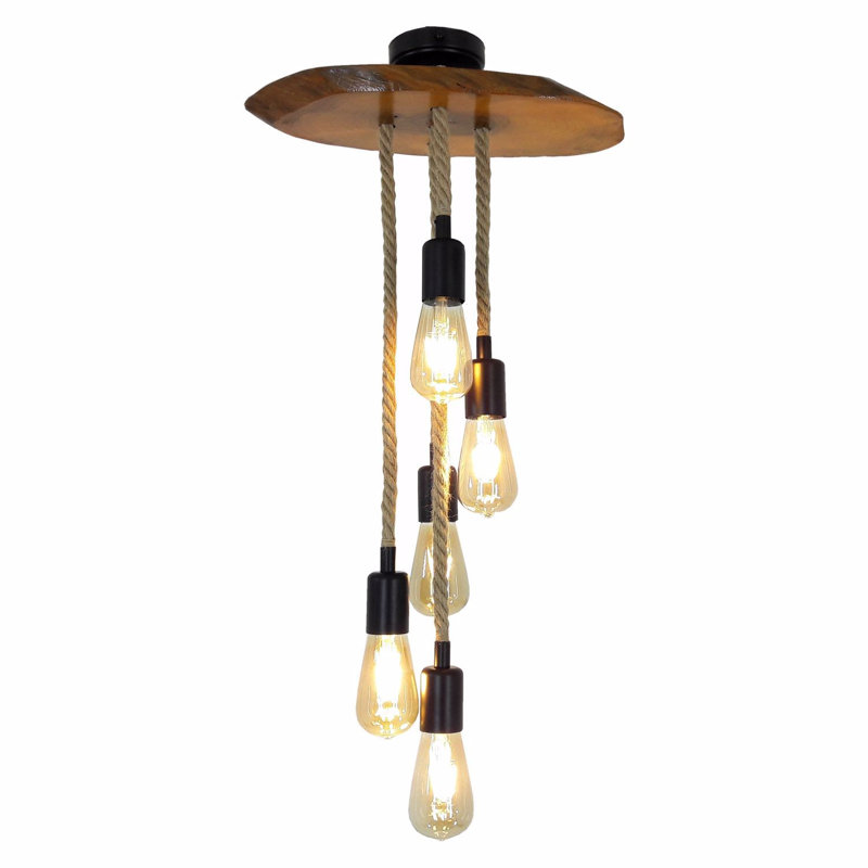 5 - Light Walnut Cluster Pendant