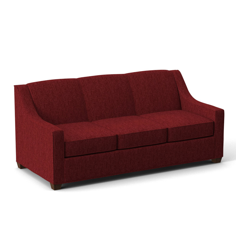 Phillips Square Arm Sofa with Reversible Cushions, Dorset Cherry, 34.5" H x 76" W x 36" D, Montana Walnut