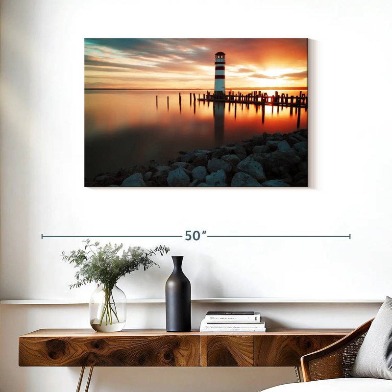 Podersdorf lighthouse sunset Aletra, H 24 po x l 36 po