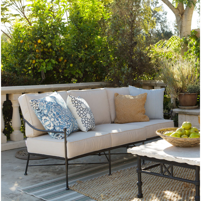 Provence Patio Sofa with Sunbrella Cushions, Canvas Skyline Sunbrella®