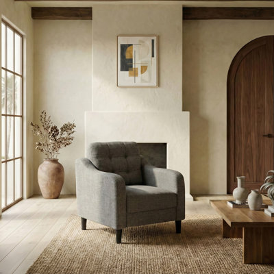Fauteuil capitonné large Heuton 32,4 po