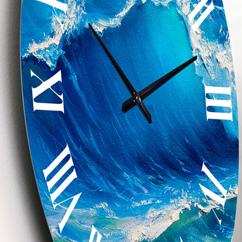 Sunshine Reflecting Throug Braking Waves VIII - Coastal wall clock, Small