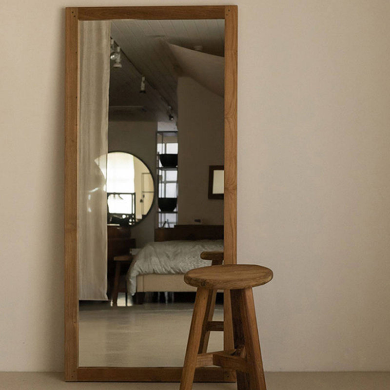 Miroirs pleine longueur rectangulaires en bois massif