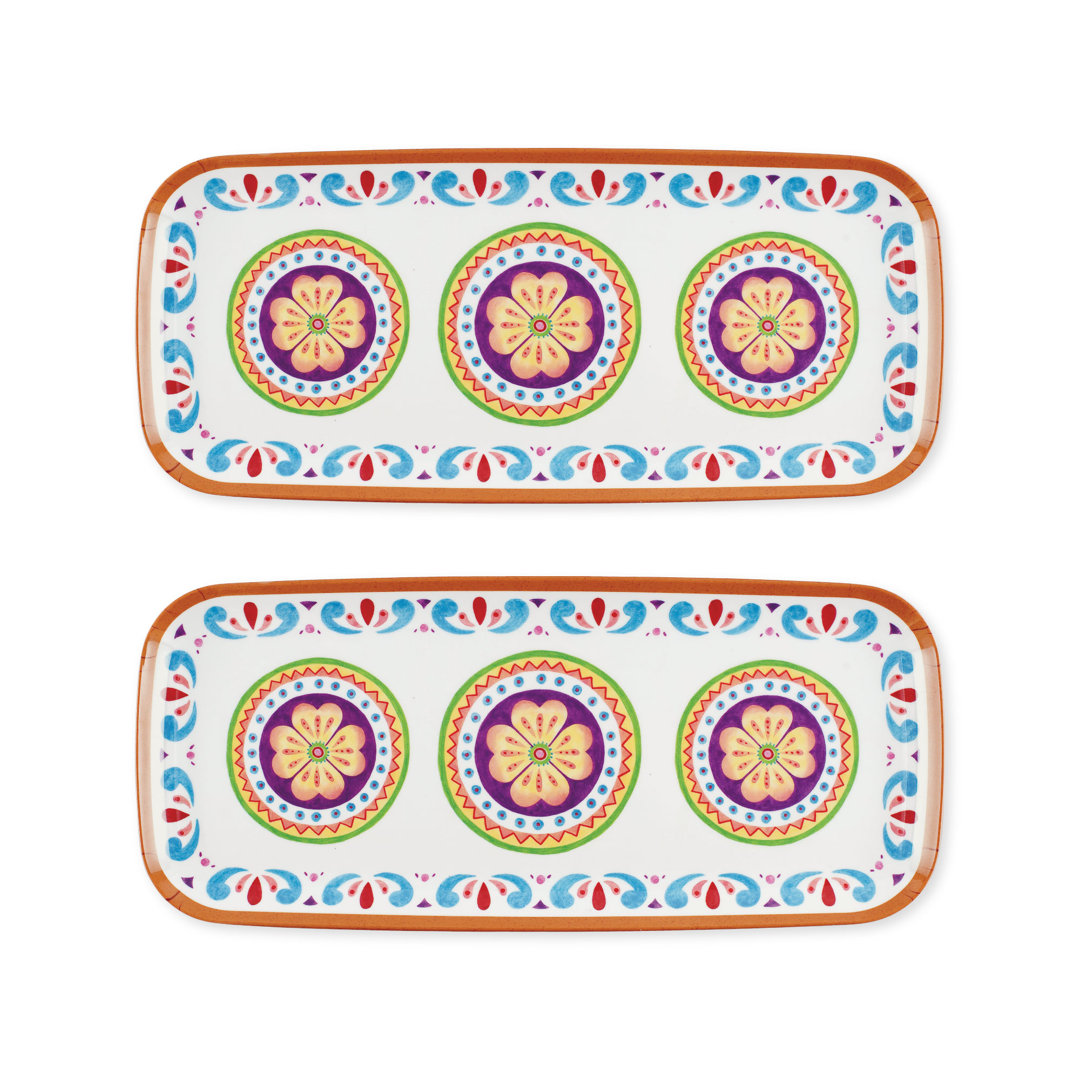 Melamine Tray - Set of 2 (Set of 2) Bungalow Rose