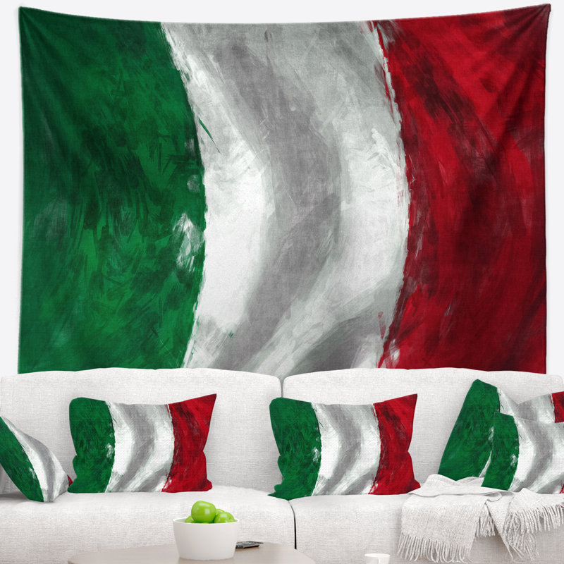 Tapisserie du drapeau de l'italie, H 32 po x l 39 po