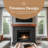 Modern Ember Walnut Creek 72" Fireplace Mantel Shelf - 9" Depth, Close-Grain Details - Real Walnut Wood-92286452-92286453