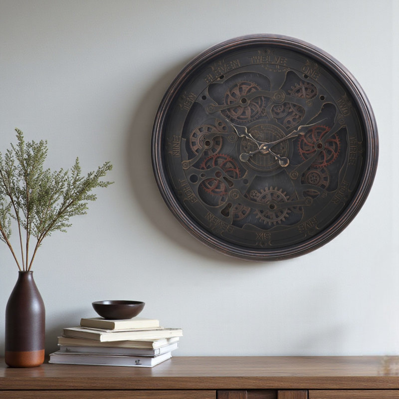 Horloge murale noire Fera