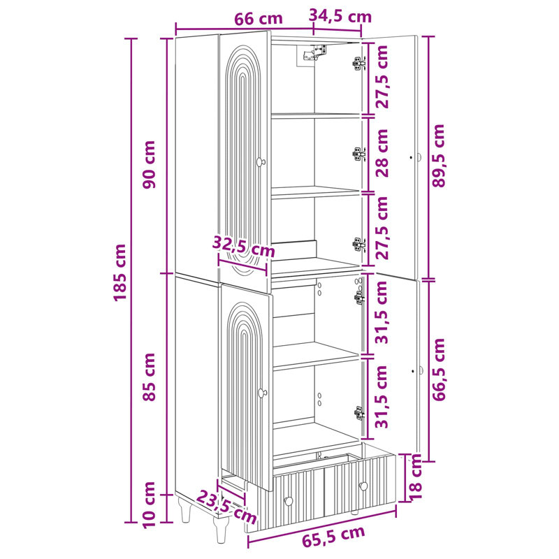 Storage Cabinet, High Gloss White
