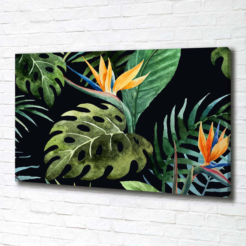 Tropical Flowers - No Frame Print on Canvas