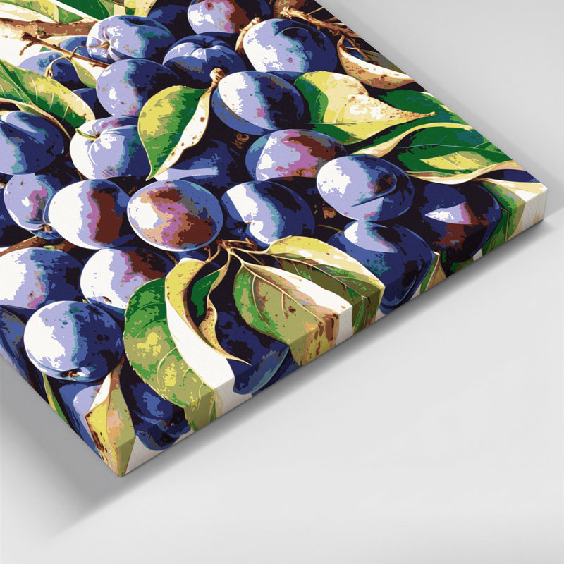 Art mural sur toile prune grise, H 12 po x l 18 po
