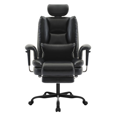 Office Chair Ergonomic 200 Kg PU Leather Computer Chair With Lumbar Support And High Backrest