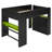 Full Size Loft Bed With Lighted Adjustable Desk, Open Wardrobe, And Bookcase-2070769114