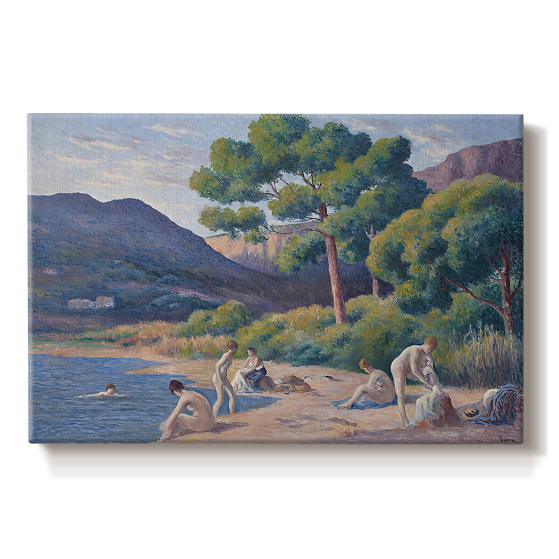 Bathers (Baigneuses) -Maximilien Luce-Toile tendue avec châssis-c. début du 20e siècle, 8x12
