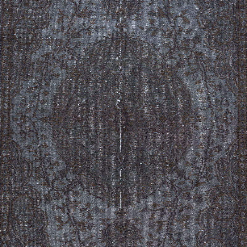 Tapis gris moderne de 5,4 x 8,7 pi, tapis surdimensionné de pièce, tapis de salon fabriqué à la main