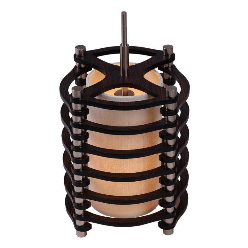 Luminaire suspendu géométrique 1 lumières simple Steps, Espresso, Nickel satiné