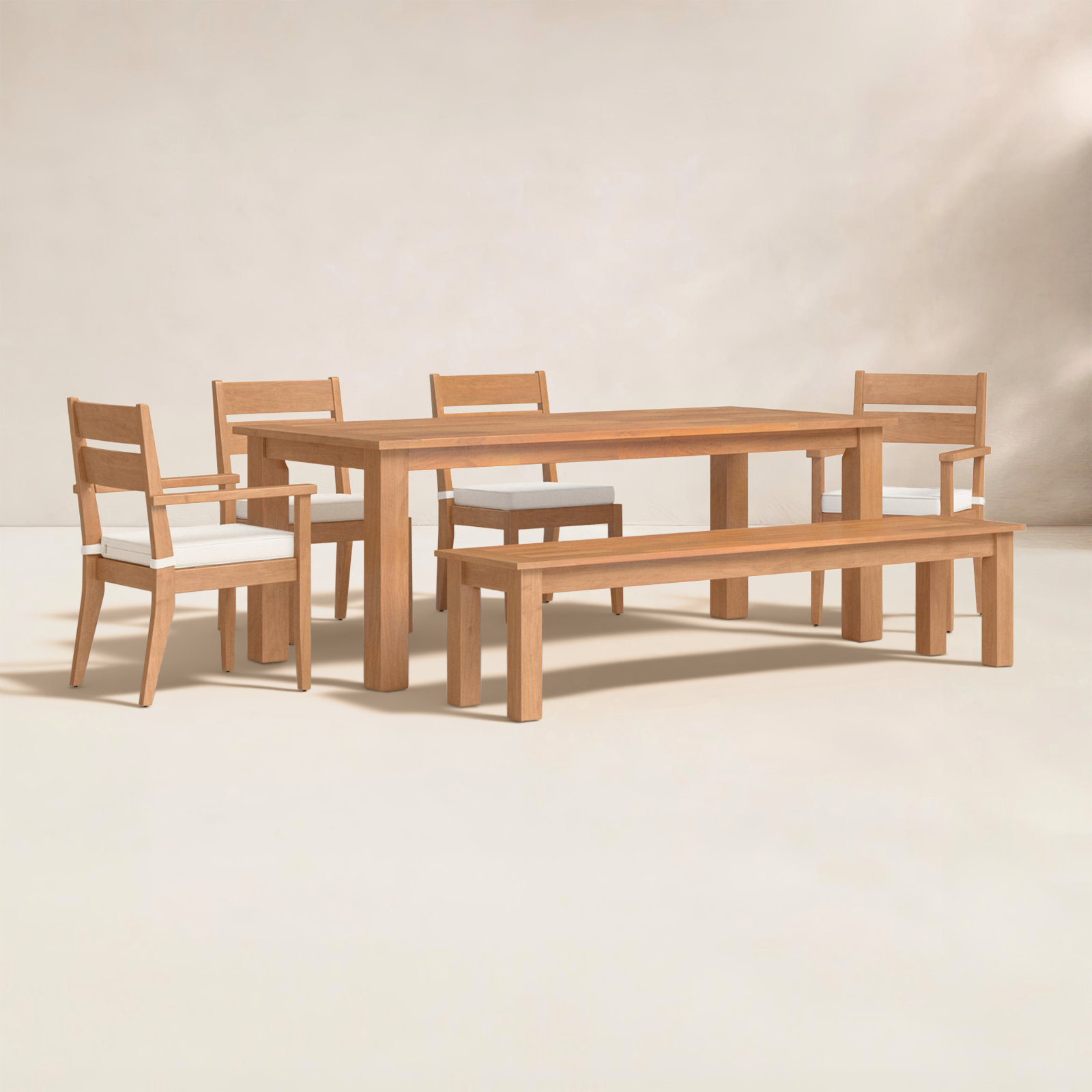 Echols 80" Teak Patio Dining Set