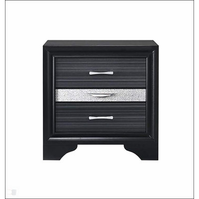 Stylish Nightstand With 2 Drawers And 1 Felt-Lined Jewelry Drawer, Perfect For Organizing Accessories And Adding Elegance To Your Bedroom