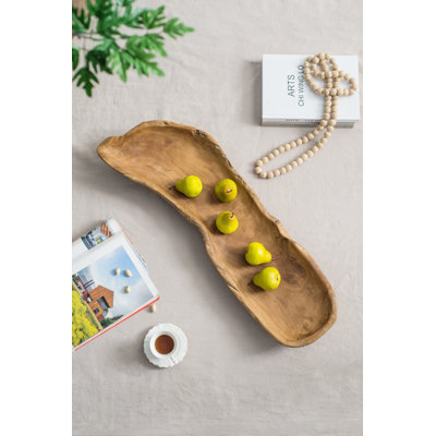 Assiette décorative en bois massif Arneice