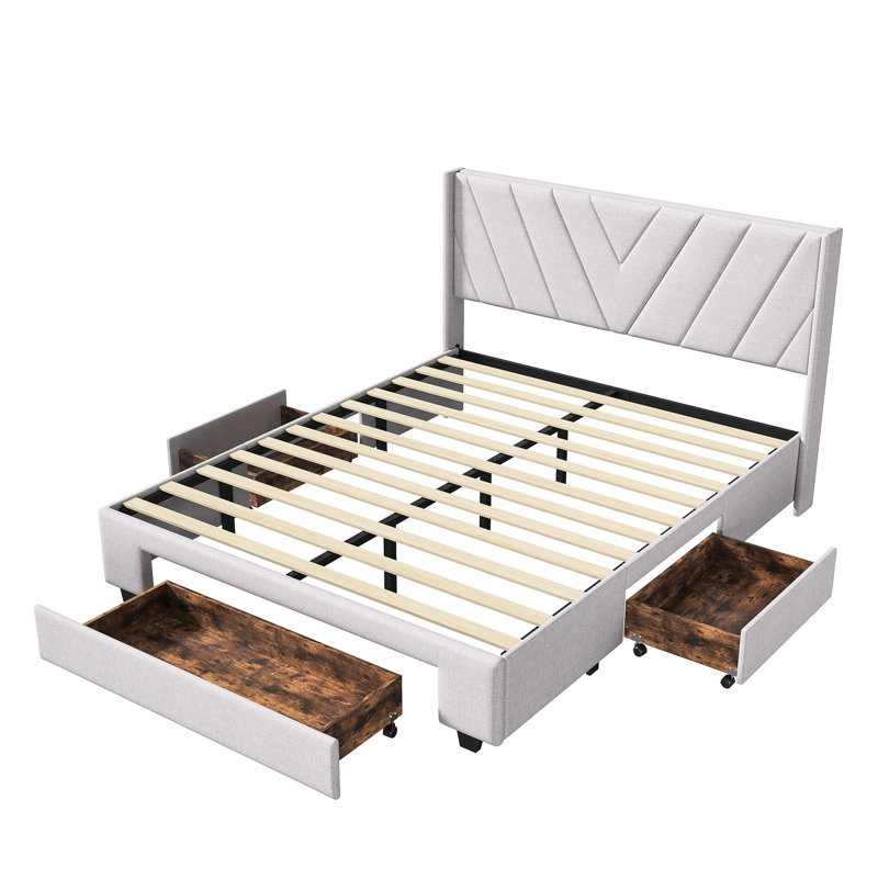 Upholstered Storage Bed,  European Kingsize (160 x 200 cm)