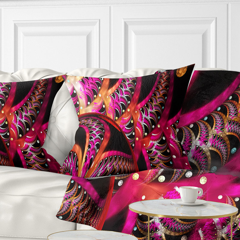 Oreiller motif de style fractal unique Abstract, 18 po x 18 po, Coussin décoratif