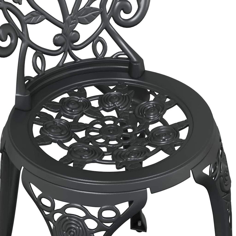 Vidaxl Garden Bistro Set 3 Pcs Aluminium, Black