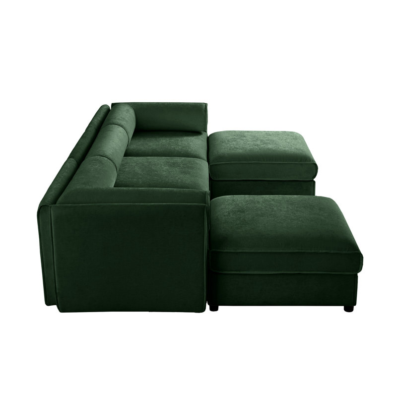 Chenille 3 avec rangement - Compartiment confortable et élégant moderne, H 30,79 po x l 30,25 po x P 29,64 po, 3, Vert