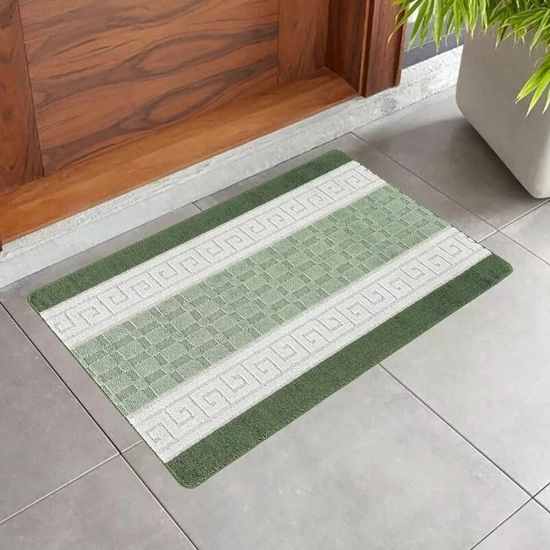 Non-Slip Green Indoor Area Rug – Washable Large & Small Door Mat, Hallway, Bedroom & Kitchen Floor Mat, Rectangle 60 x 220cm