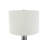 Modern Stacked Metal Table Lamp with Glass Accents and Linen Shade-512851587