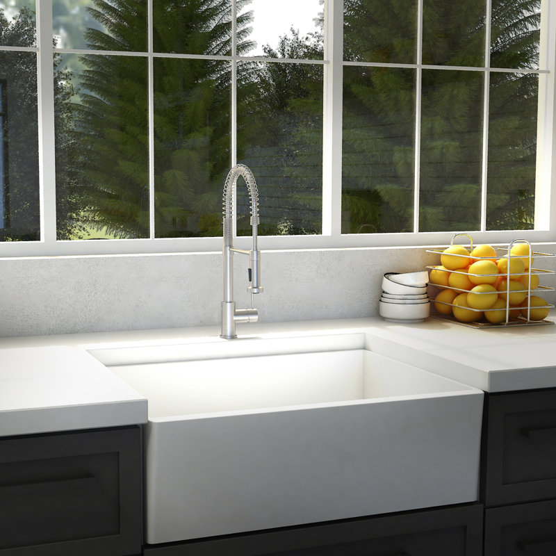 Apollo Pull Down Single Handle Kitchen Faucet with Side Spray and Accessories, Stainless Steel