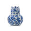Vase en forme de pot à lait en céramique bleu et blanc avec motif floral et poignée