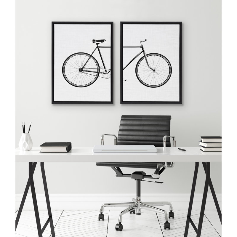 «Bicycle Canvas Right» et «Canvas Canvas Right» par Simon Te, impression sur toile encadrée, Toile avec cadre noir