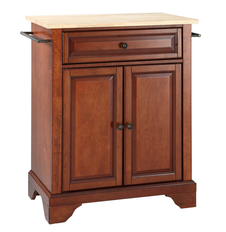 Hedon Wood Kitchen Cart, Classic Cherry