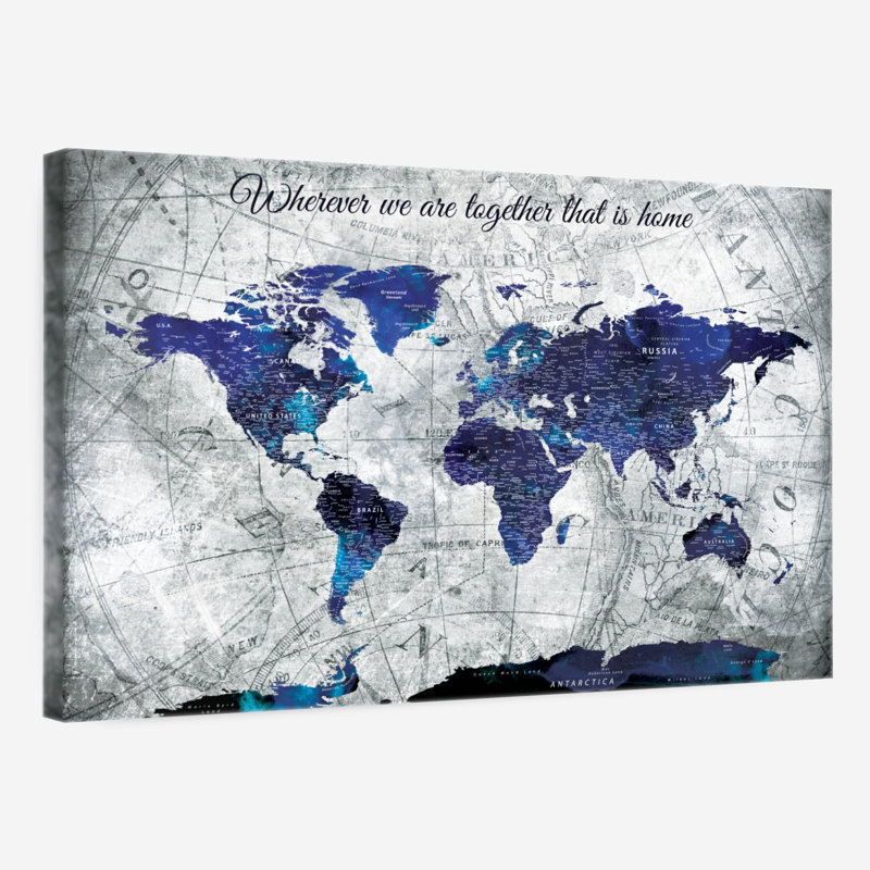 Wherever We Are I Push Pin World Milstead, 34" H x 51" W