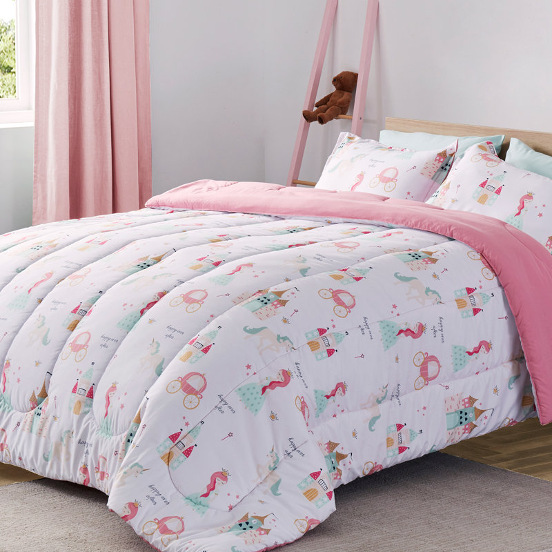Ensemble d'édredon pour enfants avec taies décoratives, Simple/Simple TG, Princess Castle