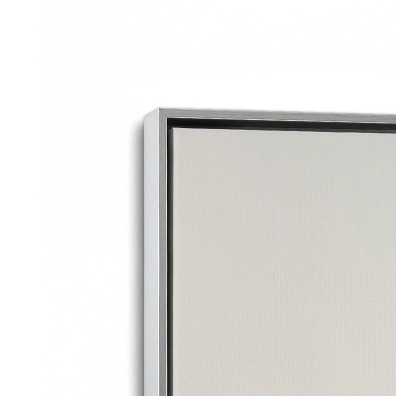 Impression sur toile tendue Sunlit Palm Sky, Cadre flottant en chrome poli, H 36,75 po x l 24,75 po x P 1,75 po