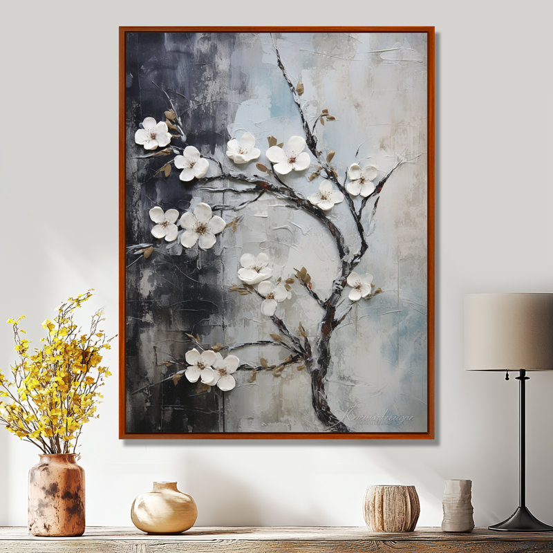 Pomme en fleurs Harmony, H 32 po x l 24 po x P 1 po, Cadre flottant brun