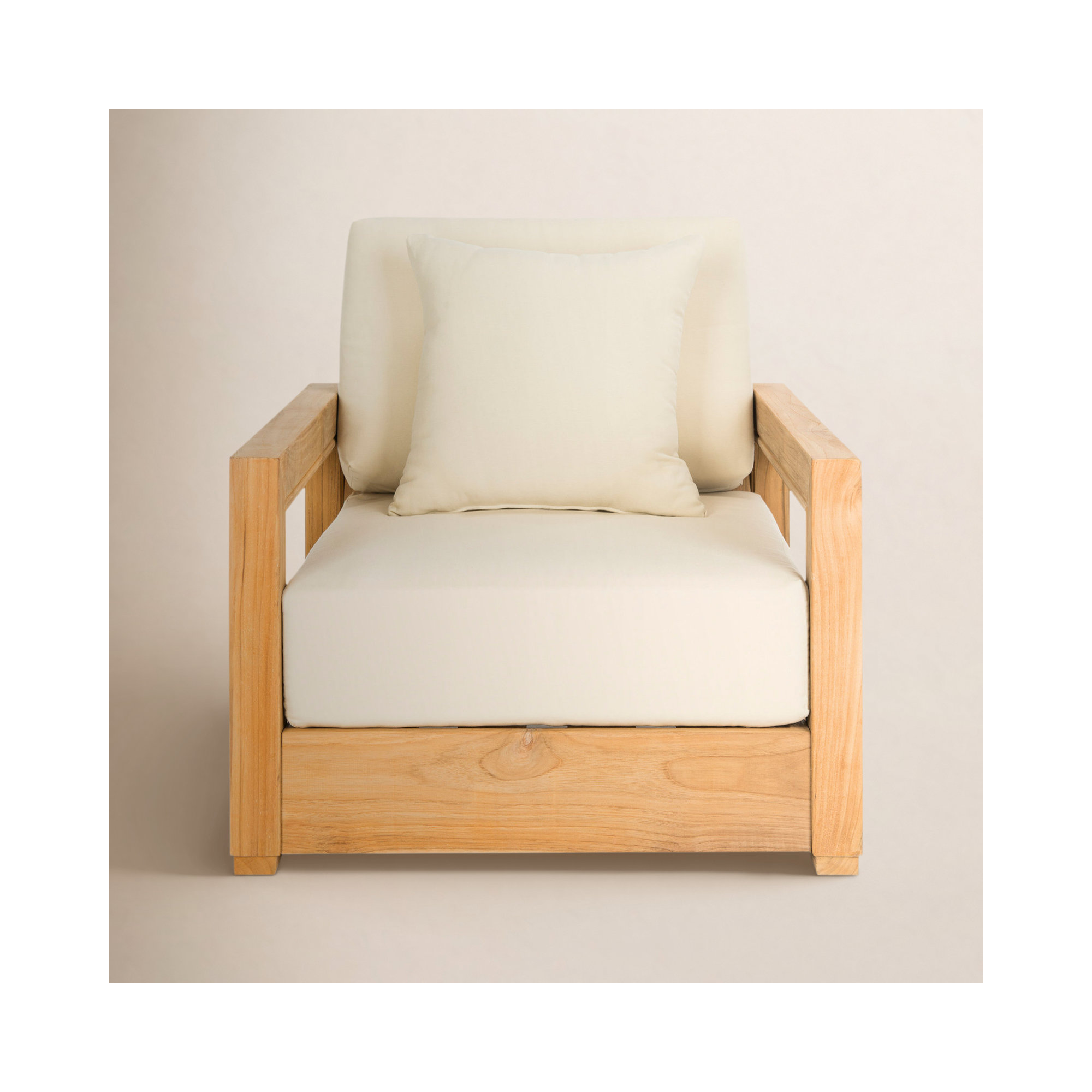 Melrose Outdoor Lounge Chair Cushion Cover, Beige