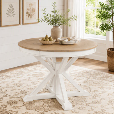Table de salle à manger rétro avec rallonge papillon et base en forme de X