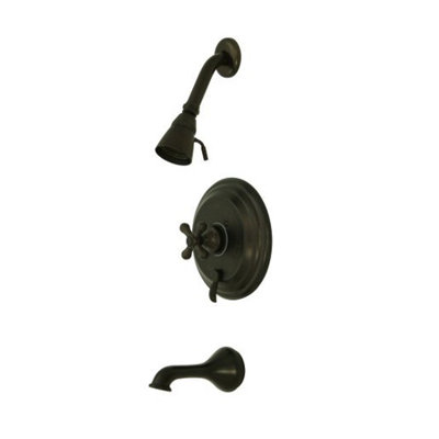 Heritage Pressure Balanced Dual Function Tub and Shower Faucet with Metal Cross Handles