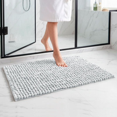 Better Trends Indulgence 100% Cotton Bath Rug, Plush Absorbent Bathroom Floor Mat, Non-Slip Backing, for Shower, Tub & Vanity, 21" x 34", Blue