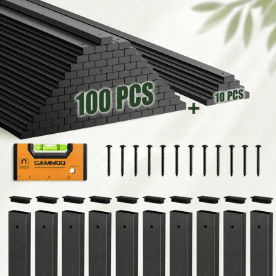 110PCS 38" Hollow Rectangular Wrought Iron Balusters, Galvanized Steel Deck Stair Spindles with Level Tool & Screws, All-Weather Rust-Proof Staircase Railing Balusters for Indoor Outdoor Porch, Balcony, Poolside, Patio & Fence