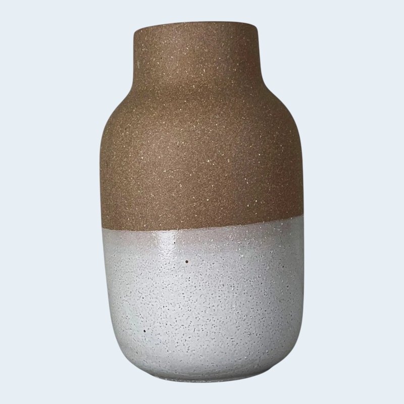 Textured Taupe Ceramic Vase