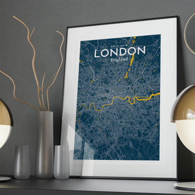 London City Map in Amuse 1 Piece Wall Art