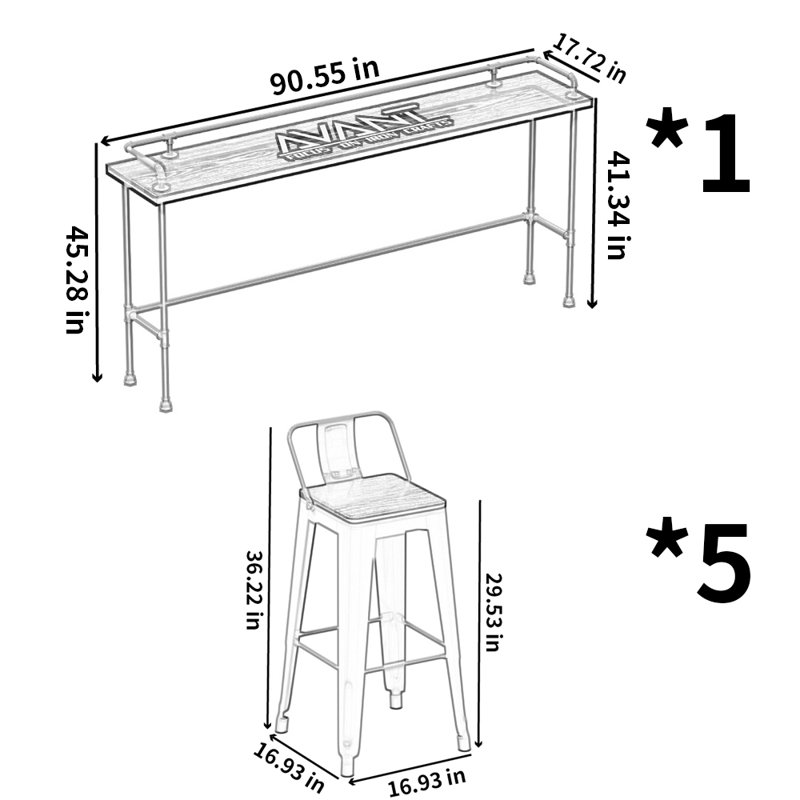 Kalvyn 5 - Person Solid Wood Top Trestle Dining Set