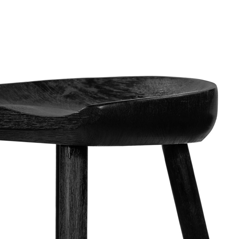 Barrett Solid Wood Bar & Counter Stool, Matte Black, Counter Stool (26.75” Seat Height)