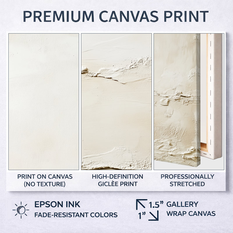 «Soft Plaster Paint Layers III», art mural minimaliste beige encadré, H 44 po x l 34 po, Toile tendue